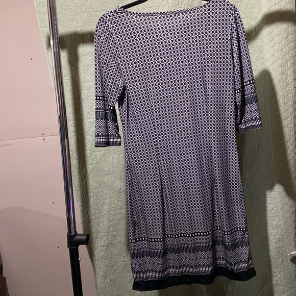 BB COLLECTION Black/White Multi Design, Knee Length Dress, Luxurious ~6463-001 - Picture 2 of 5